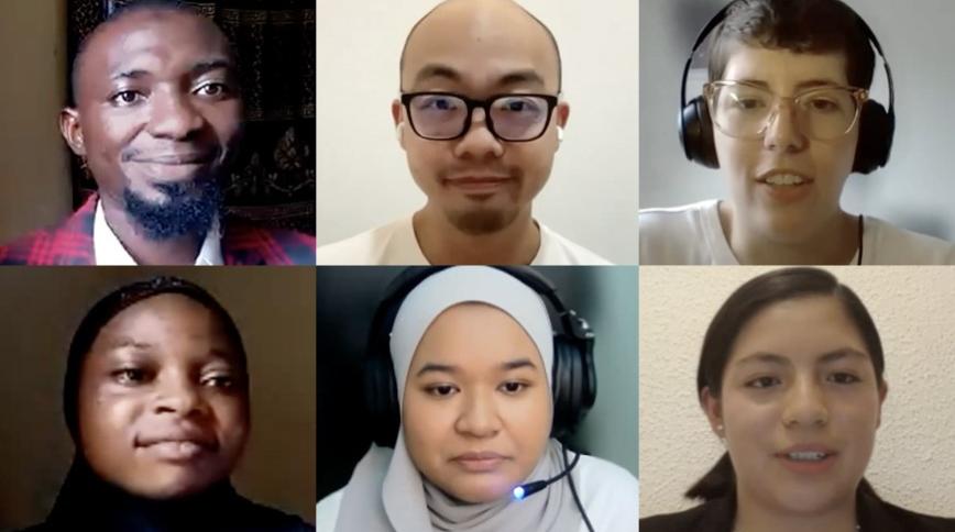 Headshots of six people of diverse ethnicities, ages, and genders